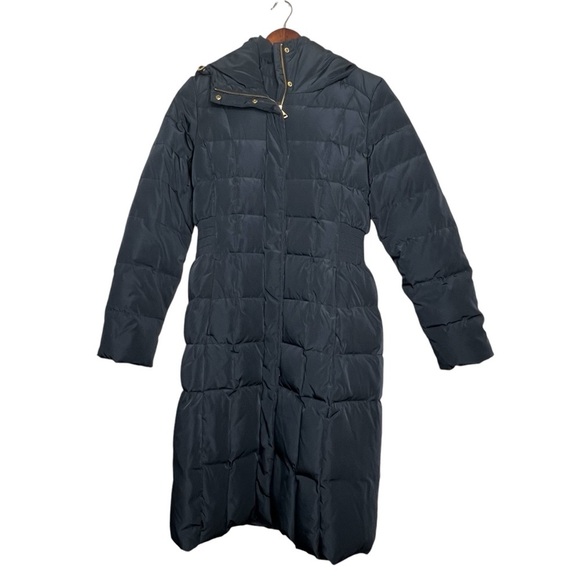 Cole Haan Jacket Womens Signature Hooded Down Blend Coat Navy Puffer Size Small - Picture 1 of 16